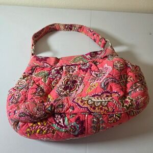 Vera Bradley Quilted Hobo Bag Pink Paisley Floral‎ Shoulder Bag